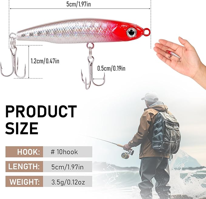 Fishing Lures Kit with Organizer Box, Mixed Including Minnow Popper Crank VIB Pencil Baits with Hooks for Saltwater Freshwater, Fishing Lure kit Gift for Family Fishing Beginner and Pros