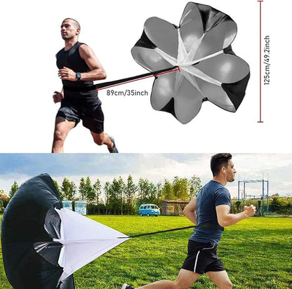 Professional Agility Ladder Speed Training Equipment Set-20ft Agility Ladder,12 Soccer Cones, 4 Agility Hurdles, Running Parachute, Suitable for Soccer Football Basketball Training