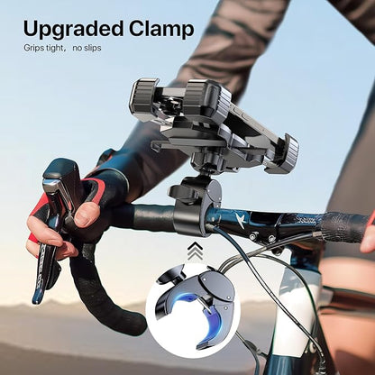 Miracase Motorcycle Phone Mount, One Touch Release and Lock Bike Phone Holder, Bicycle Scooter Handlebar Phone Mount Holder, Bike Phone Mount Compatible with iPhone Google Samsung