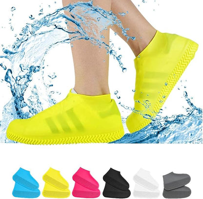 Waterproof Shoe Covers, Non-Slip Water Resistant Overshoes Silicone Rubber Rain Shoe Cover Outdoor cycling Protectors apply to Men, Women, Kids (X-Large, Yellow)