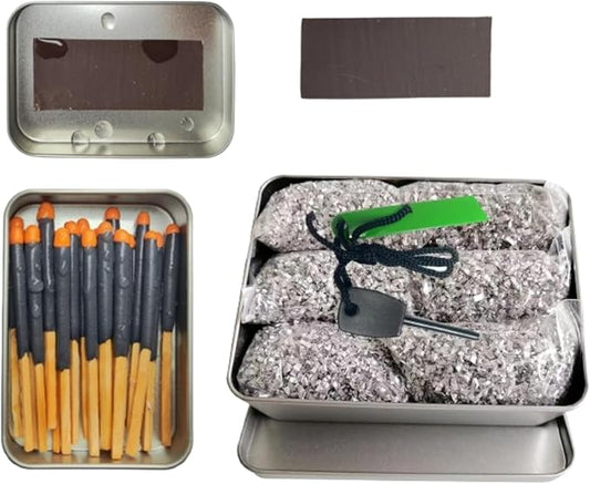 Fire Starter Kit with Magnesium Shavings and Waterproof Matches – Multiple Options with Ferro Rod and Fire Rope for Camping, Emergency, Bushcraft, Survival