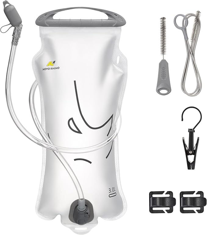N NEVO RHINO Hydration Bladder 2L-3L,Water Reservoir for Hiking Backpack Leak Proof Water Storage Bladder,BPA-Free Water Pouch Hydration Pack for Camping Cycling Running