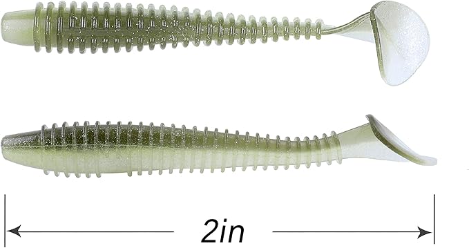 RUNCL Swimbaits Paddle 10/20/30/40PCS, 5/4/3/2 Inchs Paddle Tail, Soft Lure for Trout Crappie Bass, Durable Plastic Bait Swimmer for Saltwater/Freshwater, Fishing Lover's Gift