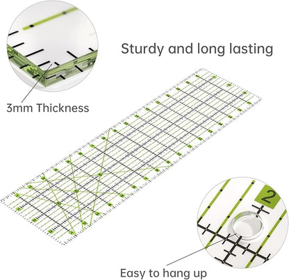Rotary Cutter Set Green - Quilting Kit incl. 45mm Fabric Cutter, 5 Replacement Blades, A2 Cutting Mat, Acrylic Quilting Ruler, Sewing Clips, Craft Knife Set, Ideal for Crafting, Sewing, Patchworking