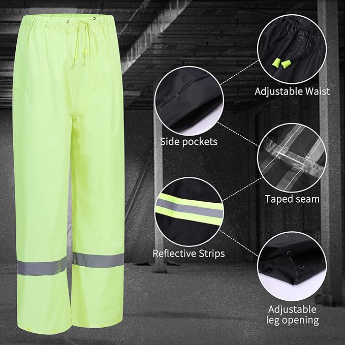 Rain Suits for Men Women Waterproof, Breathable Rain Coats with Eye-Catching Reflective Strip, Durable Rain Gear