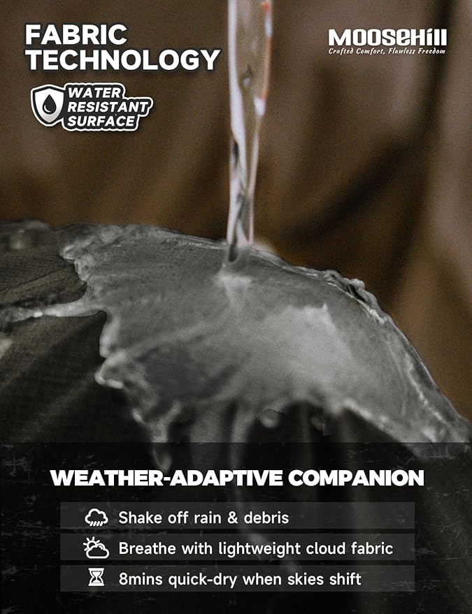 Moosehill Men's-Hiking-Pants Convertible Quick-Dry Water-Resistant Lightweight Zip-Off Outdoor with 5 Deep Pockets