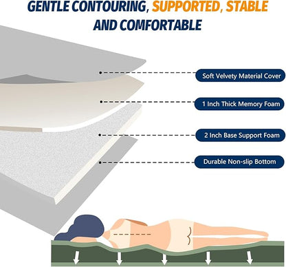 CYMULA Memory Foam Camping Mattress Pad, CertiPUR-US Sleeping Mat, Portable Roll Up Mattress for Adults, Camping Bed Pads for Sleepover, Car Bed with Travel Bag