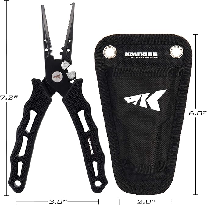 KastKing Cutthroat 7 inch Fishing Split Ring Pliers, 420 Stainless Steel Fishing Tools, Saltwater Resistant Fishing Gear, Tungsten Carbide Cutters