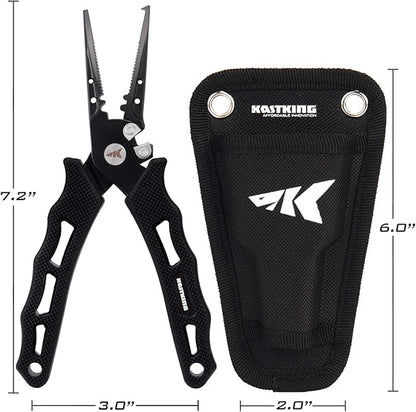 KastKing Cutthroat 7 inch Fishing Split Ring Pliers, 420 Stainless Steel Fishing Tools, Saltwater Resistant Fishing Gear, Tungsten Carbide Cutters