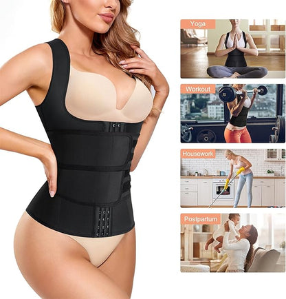 Eleady Waist Trainer Vest for Women Corset Trimmer Belt Slimming Body Shaper Tummy Control Cincher Workout Girdle