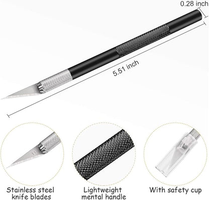 15 Pack Exacto Knife Set, Hobby Knife, Back to School Supplies Craft Knifes Kit for Art, Carving, DIY, Scrapbooking, Art, Cutting, Stencil(Black)