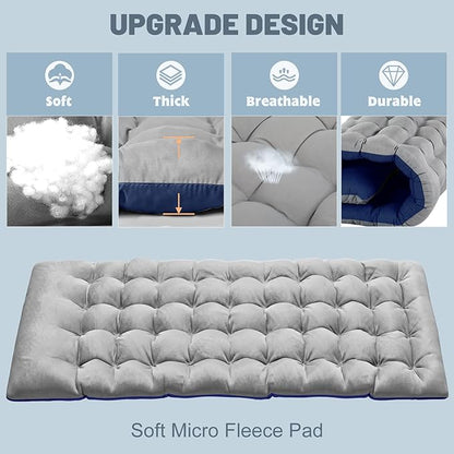 Slsy Folding Camping Cot for Adults with Pad, Padded Portable Sleeping Cots, Camp Bed with Carry Bag for Outdoor Travel, Beach, Hiking