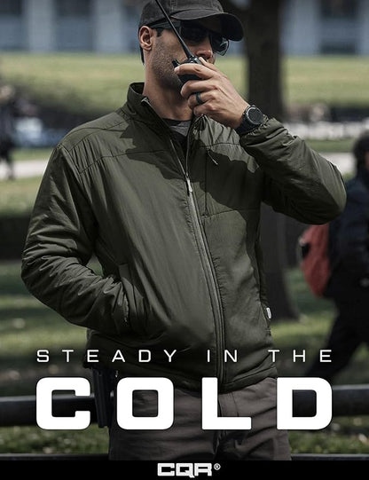 CQR Men's Lightweight Insulated Jacket, Windproof Packable Water Resistant Warm Active Coat for Hiking Work Outdoor Tactical