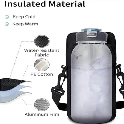 Magnetic Gym Bag | Hands-Free Water Bottle Holder with Strap | Small Crossbody Sling Pouch for Fitness, Work