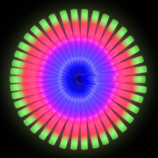 LifBetter 200 Pcs Foam Glow Sticks Bulk,Led Glow Sticks with 3 Modes Colorful Flashing,Long Life Battery Glow In The Dark Party Supplies for Weddings,Parties,Festivals,Sporting Events