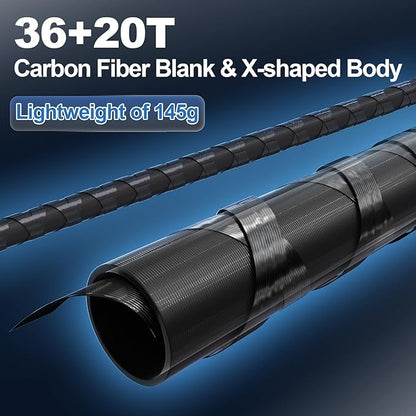 SEASIR Overcast Saltwater Fishing Rod, 2 Piece BFS Spinning Rod 6'6/7'/8'/8'6 Bait Casting Rod, Black Baitcaster Rod, Medium/Medium Heavy, 36T Carbon Fiber, Fuji O, Lightweight for Bass Catfish Trout