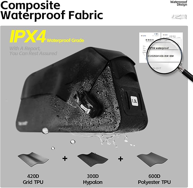 Rhinowalk Bike Top Tube Bag Waterproof IPX4 Magnetic Closure Frame Pouch for Road & MTB Slim Fit (Size 1.0L)