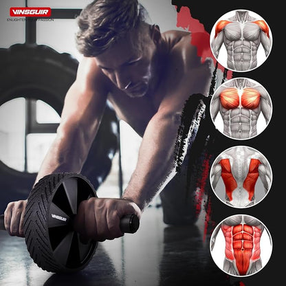 Vinsguir Ab Roller Wheel - Ab Workout Equipment for Abdominal & Core Strength Training, Home Gym Fitness Equipment with Knee Pad Accessories for Men Women