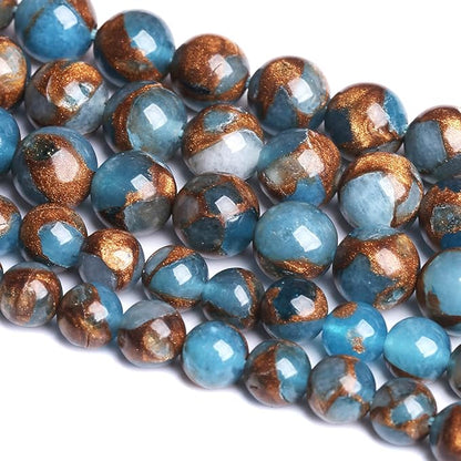 120PCS 6MM Lake Blue Cloisonne Craft Spacer Loose Beads for Jewelry Making DIY Bracelet