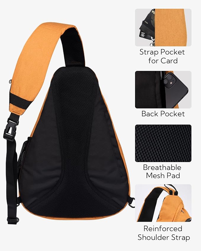 WATERFLY Sling Bag Crossbody Backpack: Over Shoulder Daypack Casual Cross Chest Side Pack
