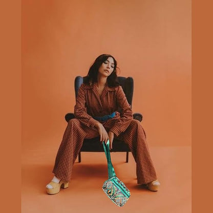 Yewande&co Neoprene Fanny Pack Belt Bag – Lightweight Waterproof Waist Bag with Adjustable Strap, 3 Zippered Pockets, Crossbody Belt Bag for Travel, African Design Crossbody Bags (Forest)