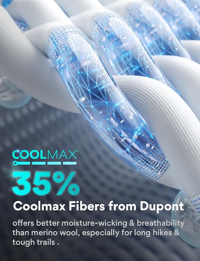 Merino Wool seamless Hiking Socks Moisture Wicking Anti-Blister Breathable Cushioned Compression Womens