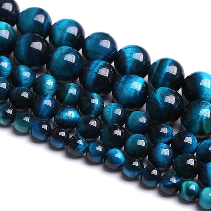 4MM 88PCS Blue Tiger Eye Beads Natural Stone Gemstone Spacer Loose Beads for Jewelry Making DIY Bracelet Semi Precious Beads Strand 15 inches