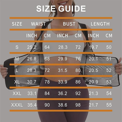Women's Sauna Vest Waist Trainer, Adjustable Workout Sweat Shaper Shirt, Tummy Control Tank Top for Gym Yoga Running