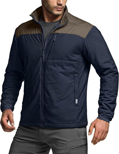CQR Men's Lightweight Insulated Jacket, Windproof Packable Water Resistant Warm Active Coat for Hiking Work Outdoor Tactical