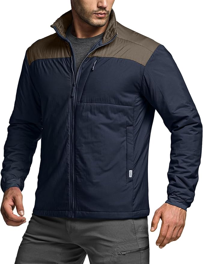 CQR Men's Lightweight Insulated Jacket, Windproof Packable Water Resistant Warm Active Coat for Hiking Work Outdoor Tactical