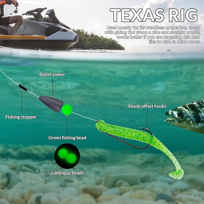 THKFISH Fishing Weights Sinkers Set, 60PCS Fishing Sinker Drop Shot Weights Kit,Drop Shot Rig Wacky Hooks for Saltwater Freshwater Bass Fishing