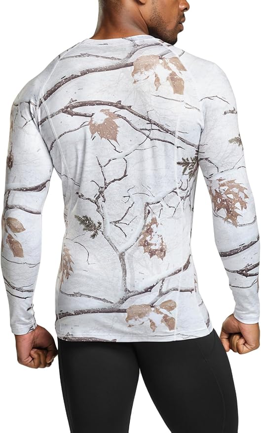 TSLA Men's Thermal Long Sleeve Compression Shirts, Athletic Base Layer Top, Winter Gear Running T-Shirt