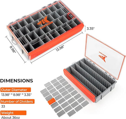 KastKing HyperSeal Waterproof Tackle Box, 3700 Deep Tackle Trays, Fishing Tackle Box Organizer With Removable Dividers, Fishing Gear & Fishing Accessories Storage