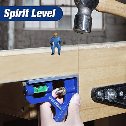 WORKPRO Aluminum Alloy Carpenter Square and Zinc-Alloy Square Ruler Set - 7 in. Rafter Layout Tool and 12 in. Combination Square Combo