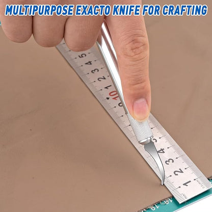 DIYSELF 100 Pack Exacto Knife Blade Refills #18, Hobby Blades Replacement, 18 Craft Knife Blades for Craft Knife Precision Knife, High Carbon Steel Exacto Knife Blades for Scrapbooking, Stencil (#28)