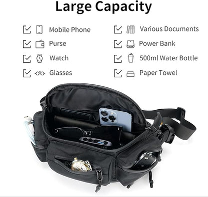 reeyee Fanny Pack for Men Women Belt Bag Waterproof Waist Bag Adjustable Hip Bum Bag for Cycling Traveling Casual Running Hiking Climbing