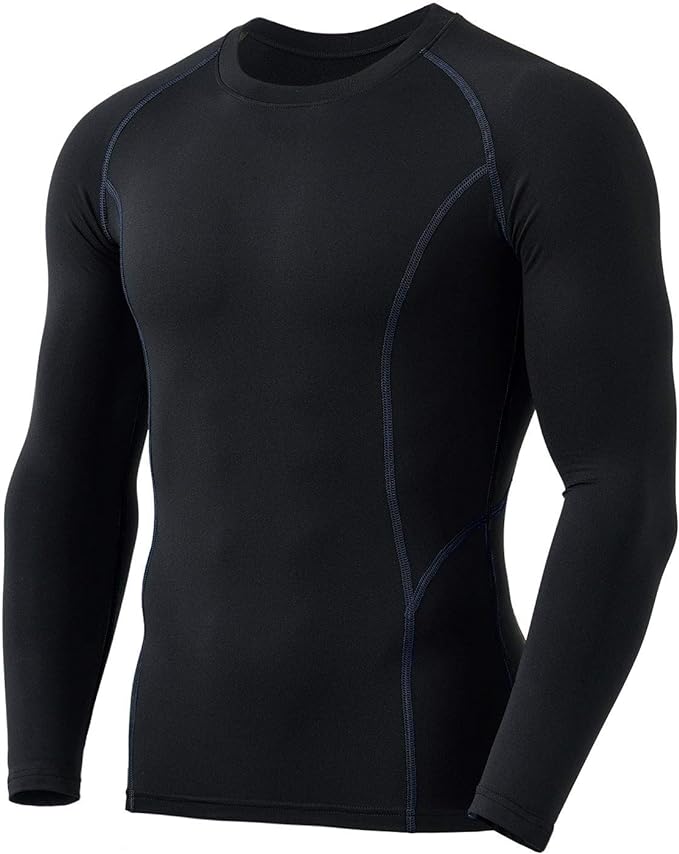 TSLA Men's Thermal Long Sleeve Compression Shirts, Athletic Base Layer Top, Winter Gear Running T-Shirt