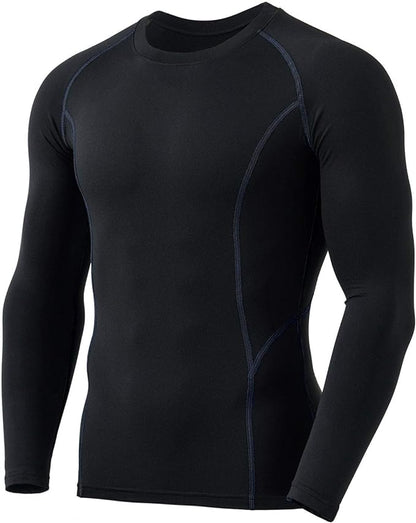 TSLA Men's Thermal Long Sleeve Compression Shirts, Athletic Base Layer Top, Winter Gear Running T-Shirt