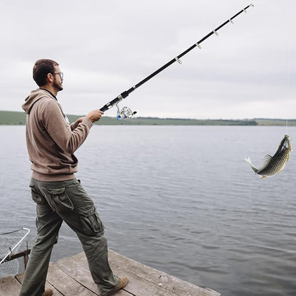 Telescopic Fishing Rod Reel Kit 2pcs 6.89FT Collapsible Spinning Pole Reel Combo Compact Fishing Lures Tackle Accessories Lightweight Travel Fishing Gear Set for Saltwater Freshwater Fishermen Gift