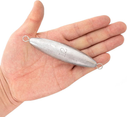 BLUEWING Torpedo Sinker Through Wire Fishing Weight Saltwater Bullet Lead Double Ringed 2oz-48oz