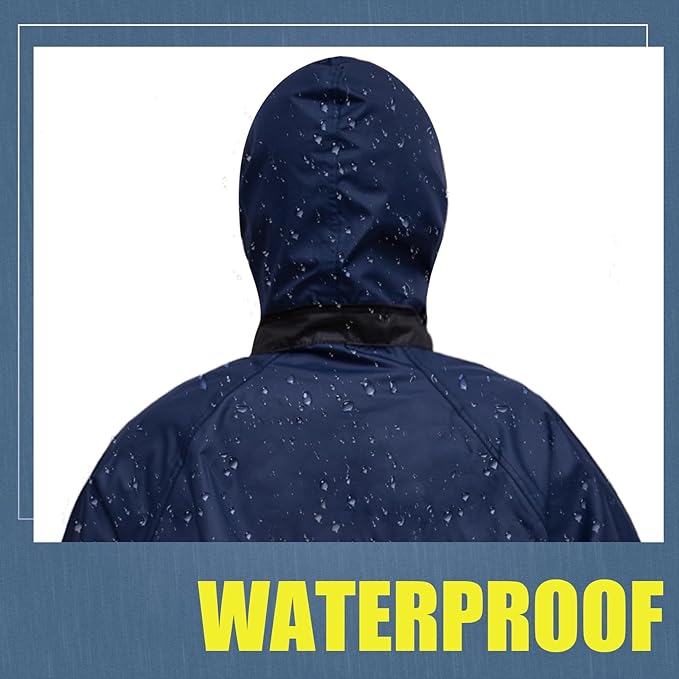 RainRider Waterproof Breathable Suits for Men - Durable Oxford Rain Jacket Coat With Pants