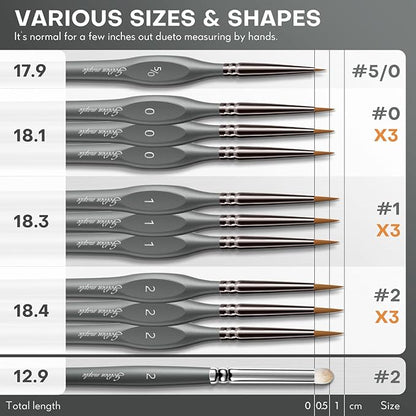 Golden Maple Miniature Paint Brushes Drybrush-10pcs Model Detail Paint Brush Set, Small Fine tip Brushes for Acrylic, Watercolor & Paint by Number, Figurine