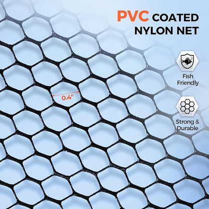 KastKing Titanet Fishing Net, Durable Aluminum Handle, Non-Slip Hi-Vis Grip, Compact Bag & Lanyard, Ideal for Kayak, Lake, Fly, or River Fishing, 2 Net Options