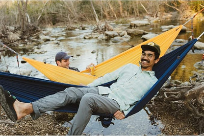 KAMMOK: Roo Single Hammock | Made from Strong & 100% Recycled Water Resistant Ripstop Fabric | Comfortable, Packable, Lightweight (Lifetime Adventure Grade Warranty), Sky Blue