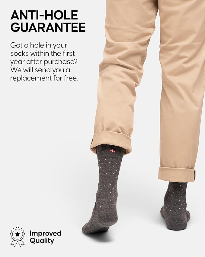 DANISH ENDURANCE Hiking Socks, Lightweight, Merino Wool Socks for Men & Women, Moisture Wicking & Thermal, 1 or 5 Pack