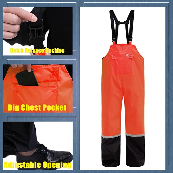 RainRider Waterproof Breathable Suits for Men - Durable Oxford Rain Jacket Coat With Pants