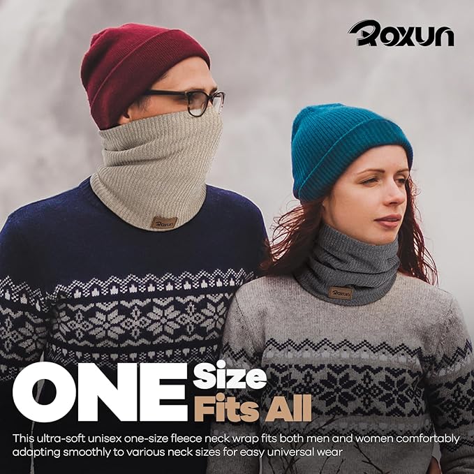 Winter Neck Gaiter, Neck Warmer Cover Ski Gaiters for Men/Women Fleece Thick Elegant Stylish