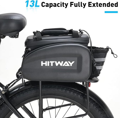 HITWAY Rack Bag GB2 Bike Rack Bag, Expandable Rear Trunk Bicycle Bike Bag for Luggage Carrier Bags Waterproof for Ebike