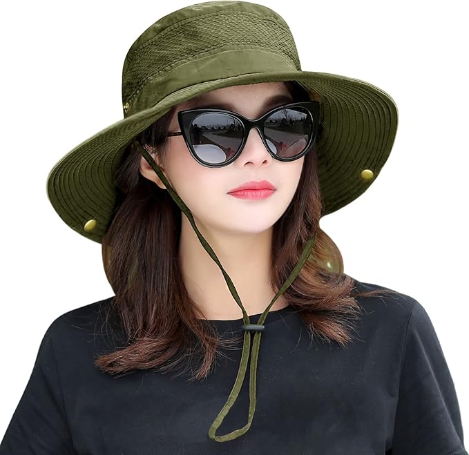 Women Fishing Sun Hat Men Summer UV Protection Bucket Hats Mesh Ventilated Outdoor Hiking Gardening Beach Lawn Hat