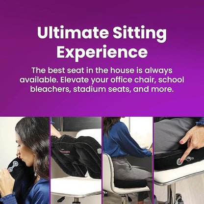 Cabeau Evolution Cushion Portable & Lightweight Inflatable Seat Cushion - Ideal for Office Chairs, School Bleachers, Stadium Seats, and Wheelchairs - Comfort on The Go